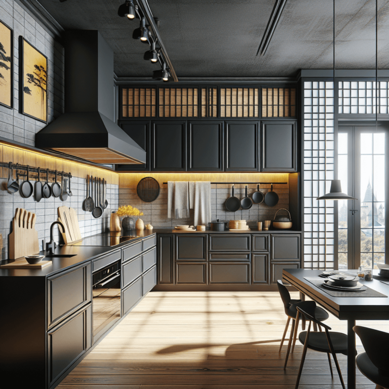 anthrazitfarbene Küche im asiatischen Stil-Dortmund