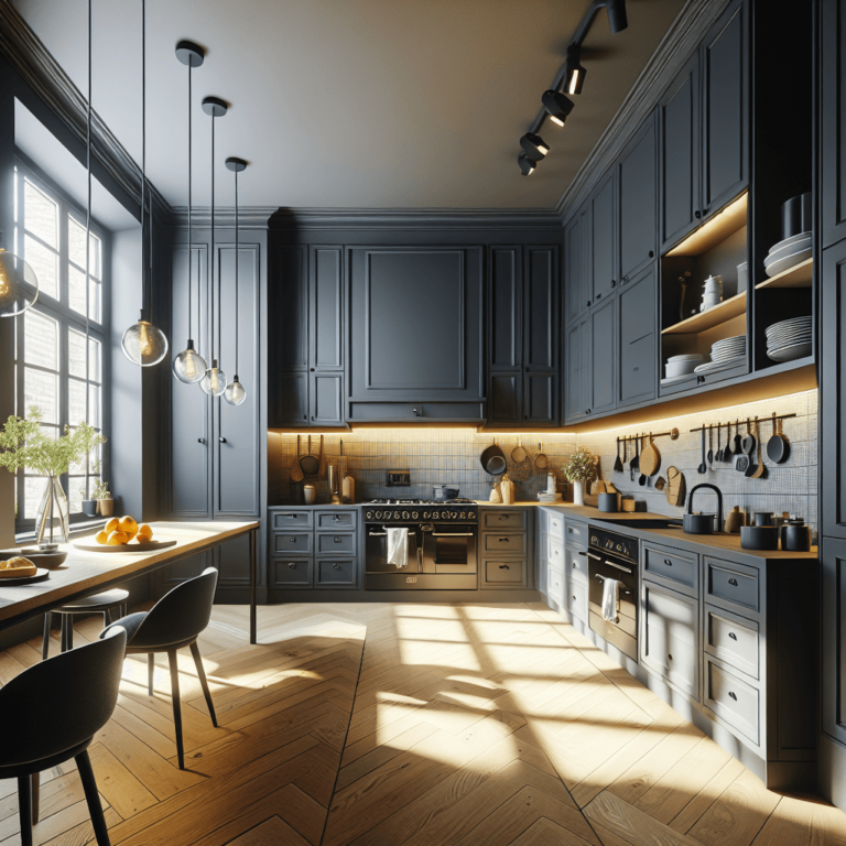 anthrazitfarbene Küche im skandinavischen Stil-Dortmund