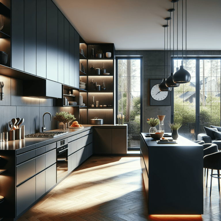 anthrazitfarbene einzeilige Küche-Dortmund