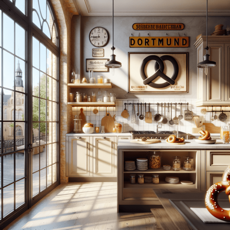 beige Küche im Vintage Chic Stil-Dortmund