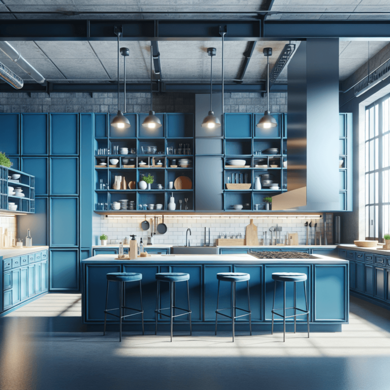 blaue Industrielle Küche-Dortmund