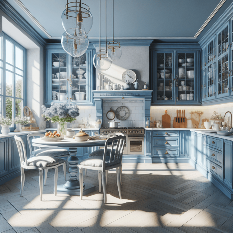 blaue Küche im Shabby Chic Stil-Dortmund