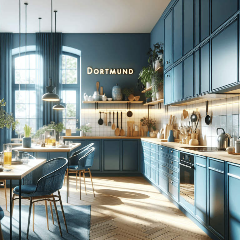 blaue Küche im skandinavischen Stil-Dortmund