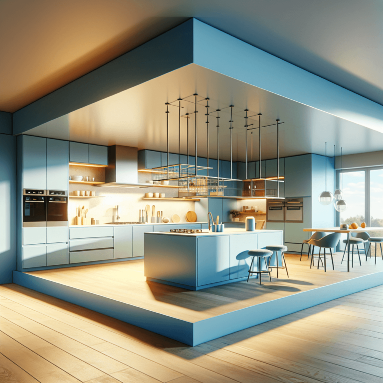 blaue Schwebende Küche-Dortmund