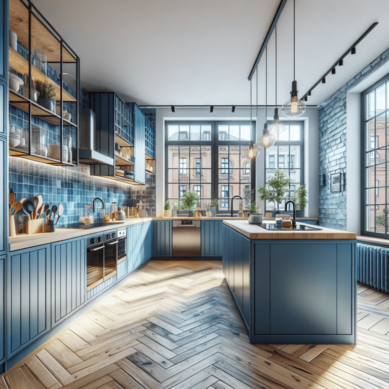 blaue Wohnküche-Dortmund