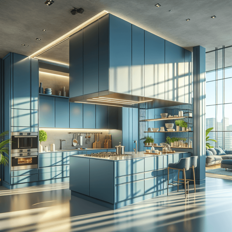 blaue mehrzeilige Küche-Dortmund
