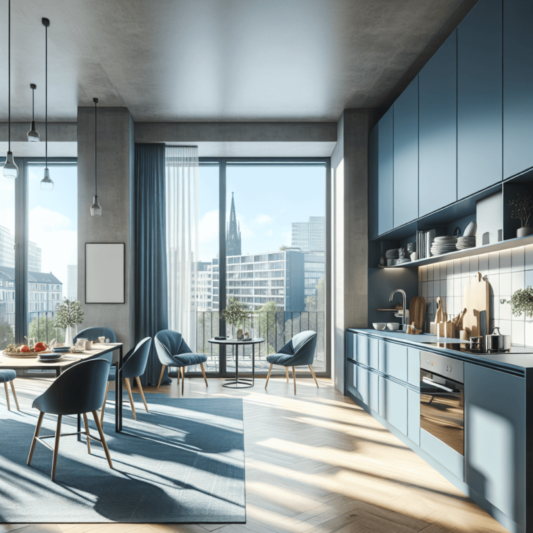 blaugraue Barrierefreie Küche-Dortmund