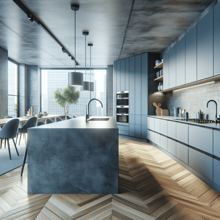blaugraue Design Küche-Dortmund