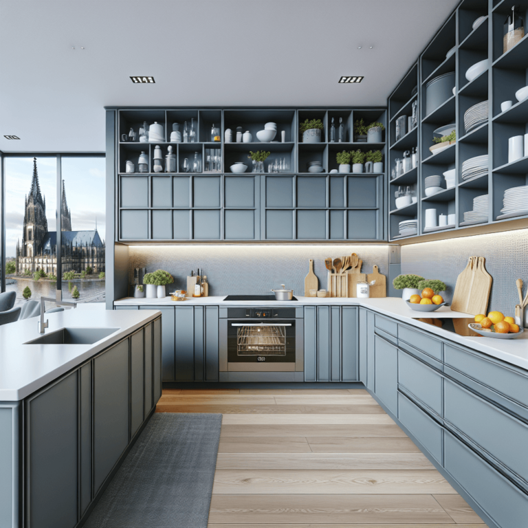 blaugraue Einbauküche-Dortmund