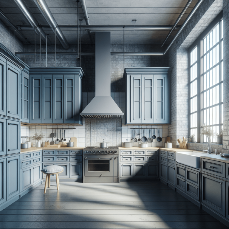 blaugraue Industrial Style Küche-Dortmund