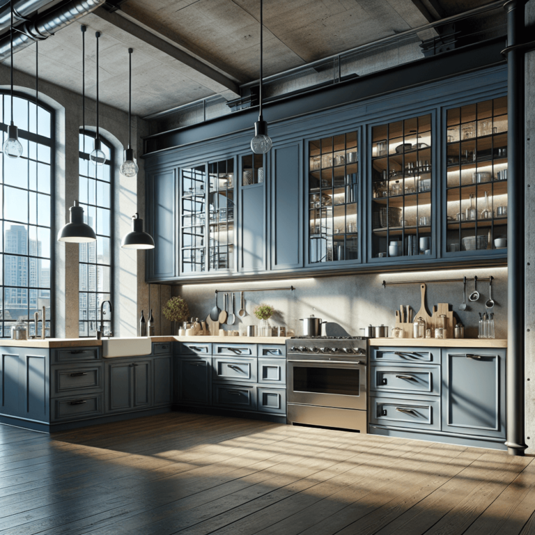 blaugraue Industrielle Küche-Dortmund
