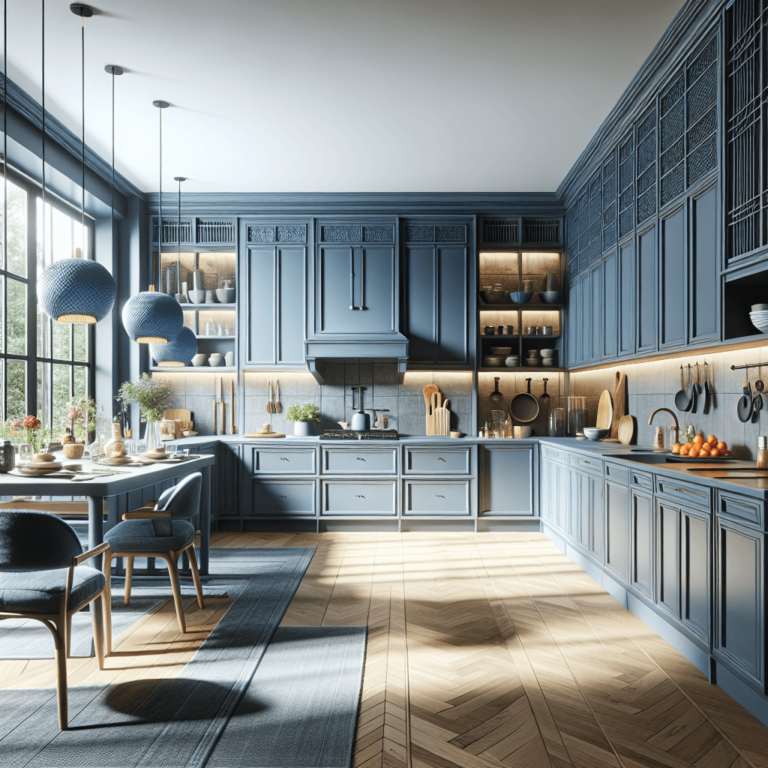 blaugraue Küche im asiatischen Stil-Dortmund