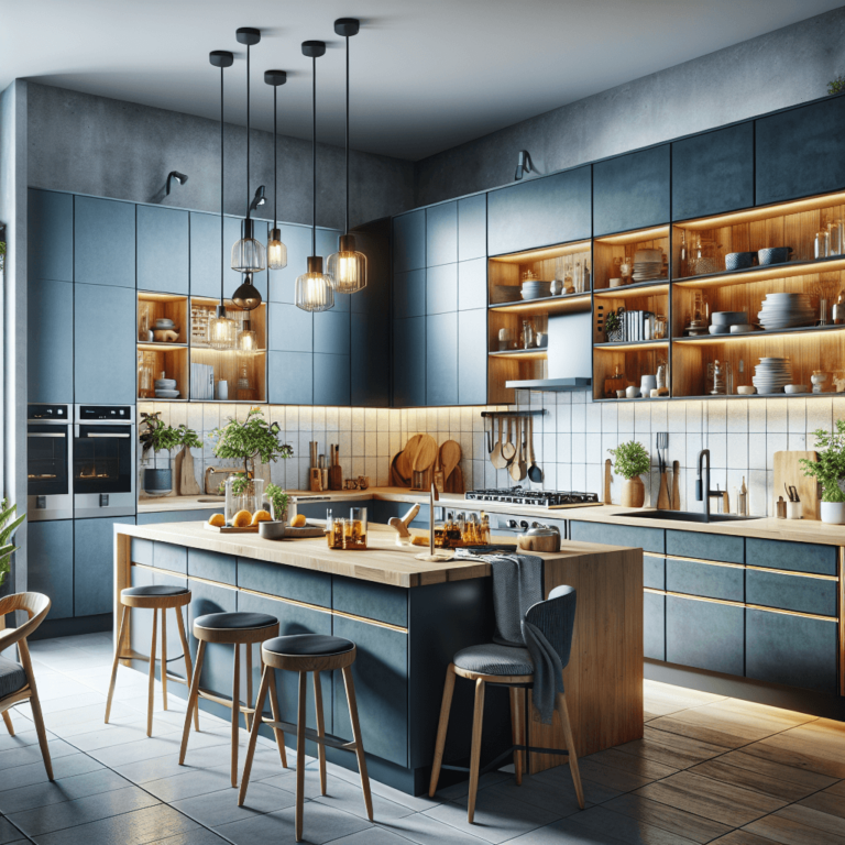 blaugraue Wohnküche-Dortmund