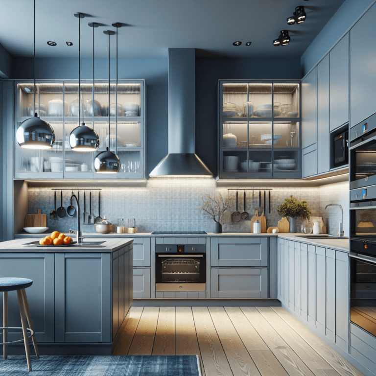 blaugraue einzeilige Küche-Dortmund