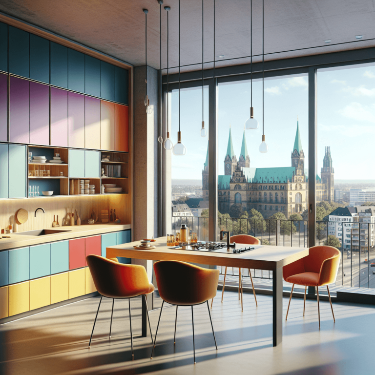 bunte einzeilige Küche-Dortmund