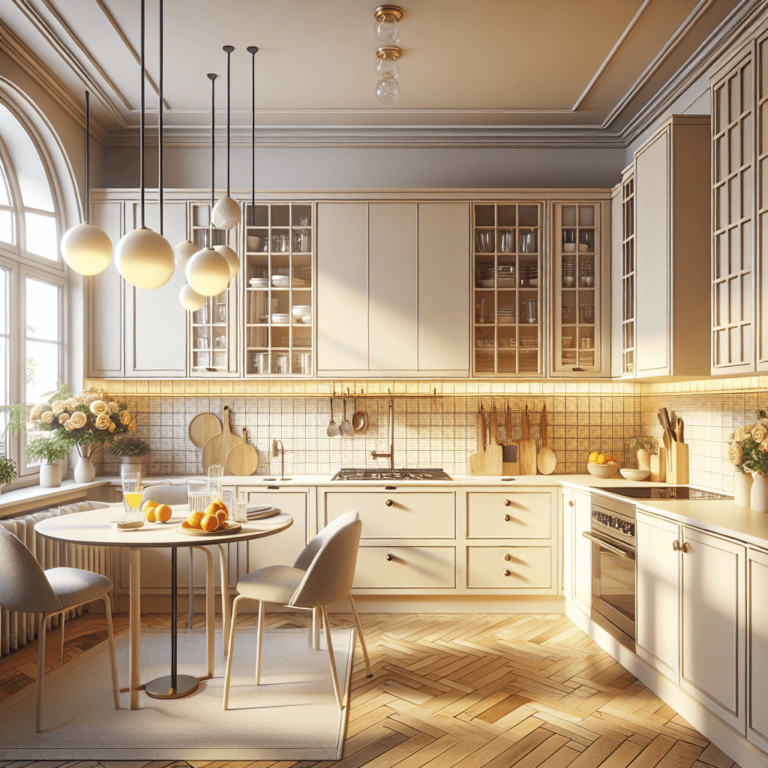 cremefarbene Küche im Art-Deco-Stil-Dortmund