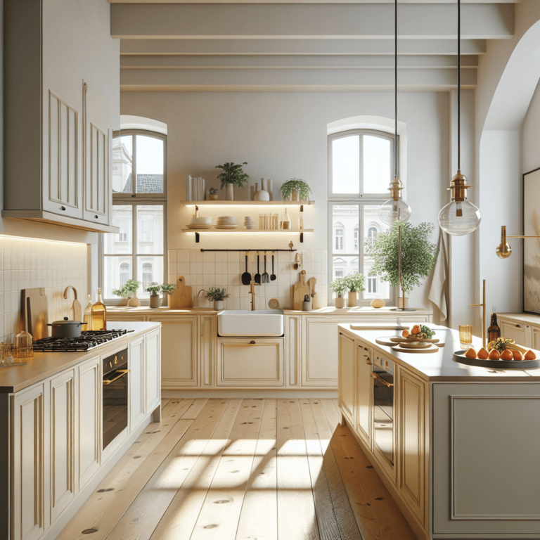 cremefarbene Küche im skandinavischen Stil-Dortmund