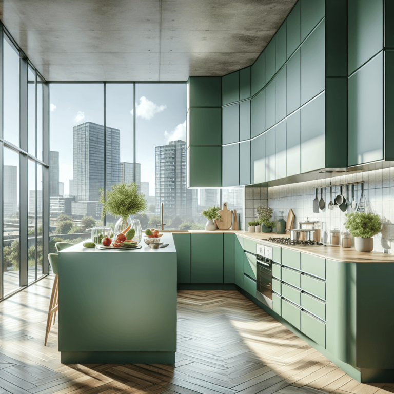 grüne Küche in L-Form-Dortmund