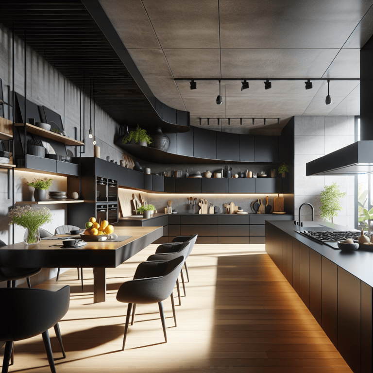 schwarze Küche für Dachschräge-Dortmund