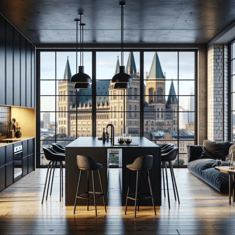 schwarze Küche im Loftstil-Dortmund