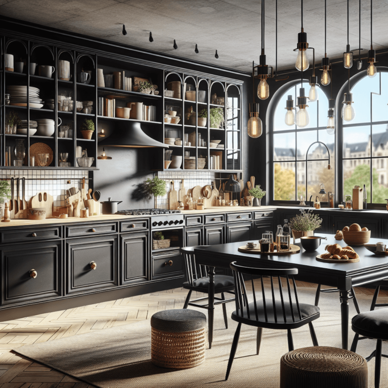 schwarze Küche im Shabby Chic Stil-Dortmund