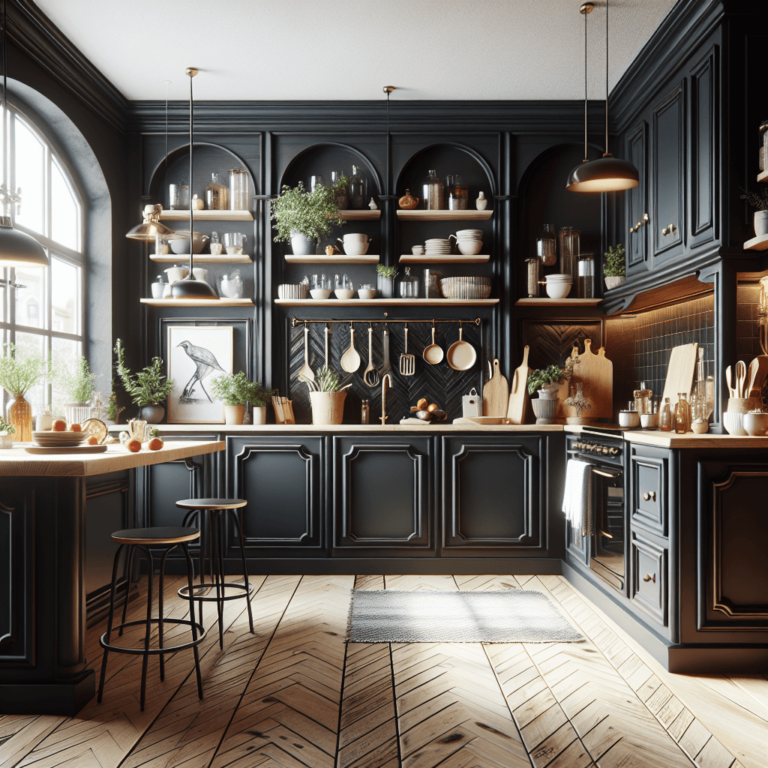 schwarze Küche im Vintage Chic Stil-Dortmund