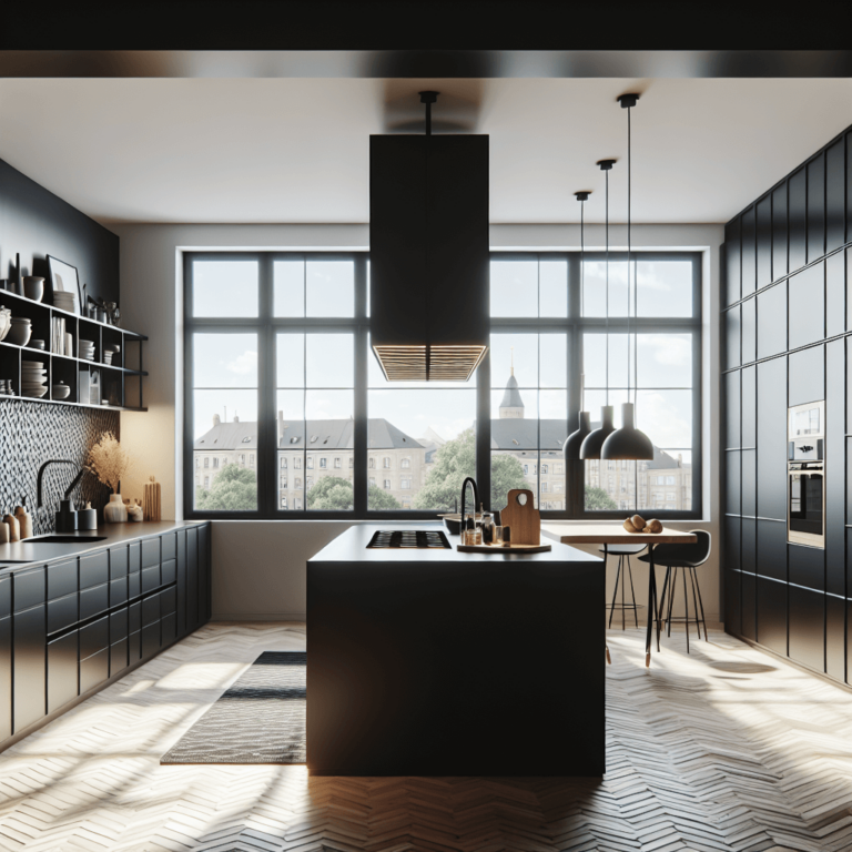 schwarze Küche im skandinavischen Stil-Dortmund