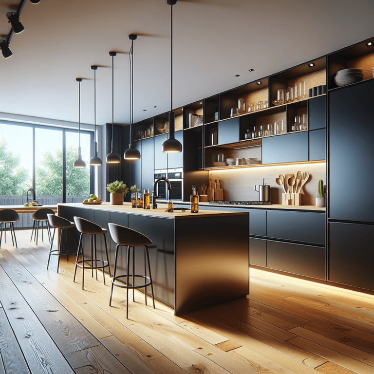 schwarze einzeilige Küche-Dortmund