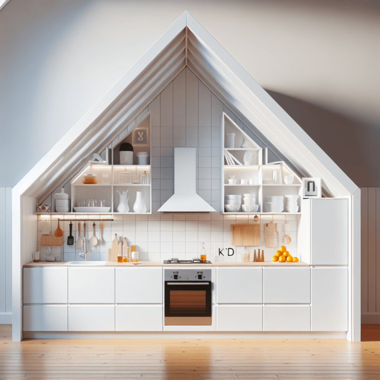 weiße Küche für Dachschräge-Dortmund