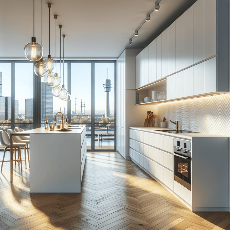 weiße einzeilige Küche-Dortmund